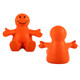 An orange stress reliever shaped like a smiling person, featuring outstretched arms for a fun design. An orange stress reliever shaped like a smiling person, featuring outstretched arms for a fun design.