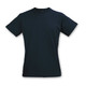 A navy blue TRENDSWEAR original women's T-shirt with a short sleeve design. The shirt features a logo on the label. A navy blue TRENDSWEAR original women's T-shirt with a short sleeve design. The shirt features a logo on the label.
