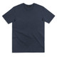 A navy blue women's t-shirt with a classic crew neckline and short sleeves. It features a logo on the neckline.