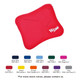A red laptop sleeve with a logo, featuring a smooth exterior and a padded design. Available in various other colours.