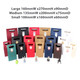 A collection of die cut handle bags in various colours and sizes, displayed with small decorative items.