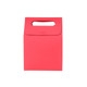 A red die cut handle bag measuring 100x160x60mm, featuring a handle at the top.