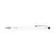 A white stylus pen with silver accents and a built-in touchscreen tip, featuring a clip for easy attachment.