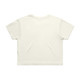 A light green crop tee with short sleeves and a simple design, featuring a logo on the back.