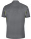 A grey men's polo shirt with contrast detailing, featuring a collar and short sleeves. It has a logo on the side. A grey men's polo shirt with contrast detailing, featuring a collar and short sleeves. It has a logo on the side.