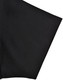 A black polo shirt featuring short sleeves and a contrast detail, with a logo on the fabric.