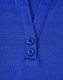 A blue polo shirt featuring a collar and two button placket. The fabric is a sustainable poly/cotton blend.