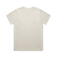 A light cream-coloured t-shirt with a classic design and short sleeves. It features a logo on the back.