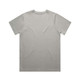 A grey classic t-shirt with short sleeves and a plain back, featuring a logo.