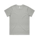 A light grey t-shirt with short sleeves and a crew neck. It features a logo on the inside label.