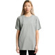 A light green classic tee shirt with short sleeves, featuring a logo on the front.