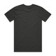A black t-shirt with a plain back design. The fabric appears soft and smooth. It includes a logo on the label.