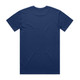 A navy blue T-shirt featuring a plain back design and a small logo on the neck area.