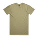 A khaki Staple Tee with a simple crew neckline, featuring a logo on the label.