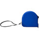 A blue 5 metre measuring tape with a black strap, featuring a logo on the casing.