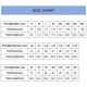 A size chart for the PCC040A singlet, featuring measurements for men's and women's sizes in centimetres.