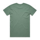 A green t-shirt with a simple design, featuring a logo on the back. The shirt has a round neckline and short sleeves.