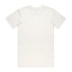 A plain cream basic tee, featuring a round neck and short sleeves, with a small logo on the label.
