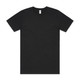 A black t-shirt with a simple design and a logo on the neckline area. A black t-shirt with a simple design and a logo on the neckline area.