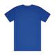 A blue Block Tubular Tee, featuring short sleeves and a plain back design, with a logo displayed.