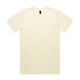 A plain yellow t-shirt featuring a crew neckline and short sleeves, with a logo at the neckline.