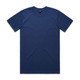 A navy blue classic T-shirt with a round neckline and short sleeves, featuring a logo.