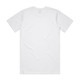 A plain white Classic Tee featuring a crew neckline and short sleeves, with a branding logo on the back.