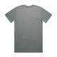 A plain grey t-shirt featuring a crew neck and short sleeves, with a branding logo on the label.