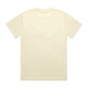 A plain, cream-coloured T-shirt with short sleeves and a logo on the back.