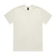 A plain cream Heavy Tee t-shirt with a round neckline and short sleeves. It features a logo on the label.