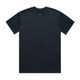 A dark-coloured heavy tee t-shirt with a classic crew neck design. It features a logo tag on the inside.
