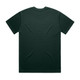 A dark green heavy tee shirt with a classic crew neckline and short sleeves, featuring a branding logo.
