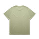 A light green oversized t-shirt with a plain back and a brand logo. Suitable for casual wear.