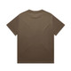 A brown short-sleeve t-shirt with a simple design and no visible front graphics. It features a logo on the label.