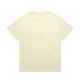 A plain, light cream heavy tee with a simple, unadorned back and a subtle texture.