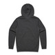 A grey hoodie with a hood and long sleeves, featuring a plain back without any visible branding.