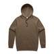 A brown hoodie featuring a front pocket and a drawstring hood. It has a branding logo. A brown hoodie featuring a front pocket and a drawstring hood. It has a branding logo.