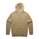 A tan hoodie featuring a hood and long sleeves, displayed from the back. It has a logo on the garment. A tan hoodie featuring a hood and long sleeves, displayed from the back. It has a logo on the garment.