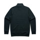 A dark green crew neck pullover with a half zip and long sleeves, featuring a plain back design.