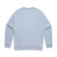 A light blue sweater with a simple design and a branding logo on the back. A light blue sweater with a simple design and a branding logo on the back.