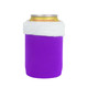 A drink bottle holder in vibrant purple with a white fleece top, designed for keeping beverages cool.