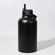A drink bottle in matte black finish, featuring a spout and handle. It has a sleek, modern design. A drink bottle in matte black finish, featuring a spout and handle. It has a sleek, modern design.