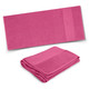 A pink Marina Terry Towel, featuring a smooth texture and a folded design, with a contrasting panel.