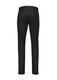 A pair of black tapered stretch chino pants featuring a back view, with pockets and a waistband.