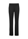 A pair of mid-rise pull-on pants in black, featuring a slacks design and a smooth fabric finish.