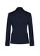 A navy blue mid-length women's jacket with a two-button design and fitted silhouette. It features a logo.