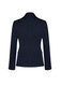 A mid-length women's jacket in navy featuring a two-button closure and long sleeves with buttons at the cuffs.