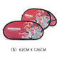 Oval-shaped pop-up banners in red, featuring colourful athletic illustrations, with a prominent logo and dimensions of 62cm x 126cm.