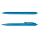 A set of Javelin pens in bright blue, featuring a smooth plastic design and a clip for easy attachment.