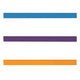 Three straight strips of carpenter pencils in blue, purple, and orange colors. Each pencil has a smooth finish.